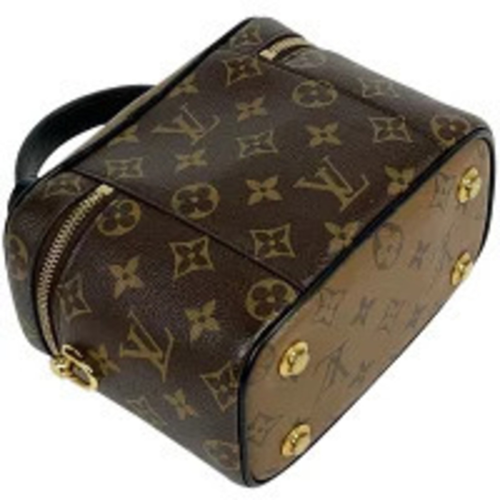 Louis Vuitton Shoulder Brown Monogram Reverse NV Vanity Bag Makeup Clutch Brown